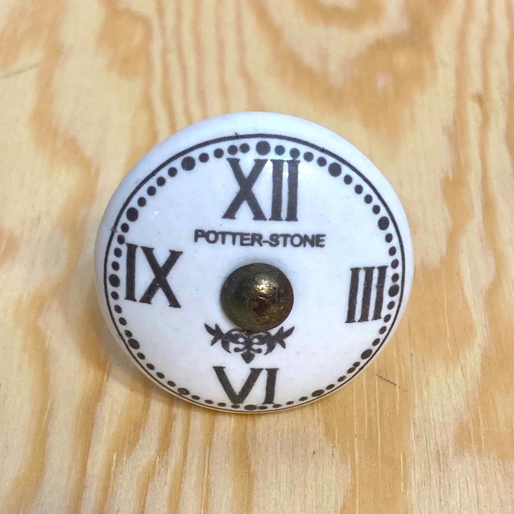 Ceramic Clock Face Drawer Knob